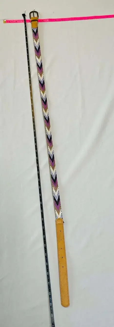 Boho Chevron Woven Belt Ethnic Tribal Southwestern Statement Waist Belt
